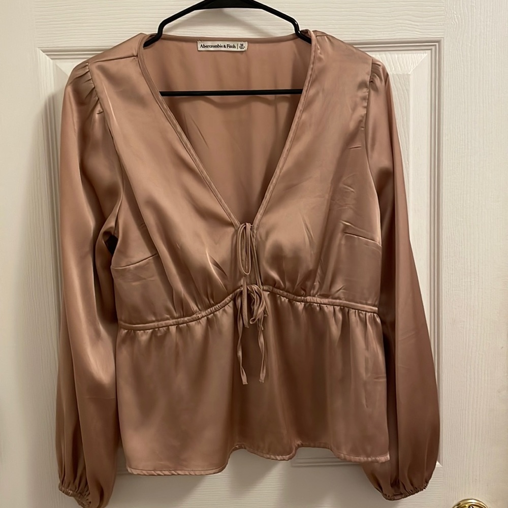 Blush Pink Abercrombie Satin Shirt!